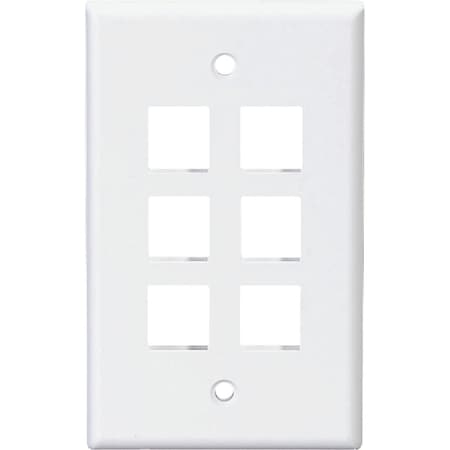 Leviton Quickport 6-Port White Flush Mount Wall Plate C62-41080-6WP